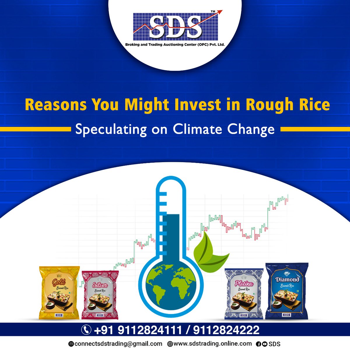 sdsofficial1's tweet photo. Rising global temperatures have the potential to wreak havoc on global crop outputs. As more regions experience drought conditions, the potential for food shortages increases. Rough rice prices should benefit.
#ricetrading #rice #broking #patency #onlinetrading #SDS #traders https://t.co/kEoFk4LZWX