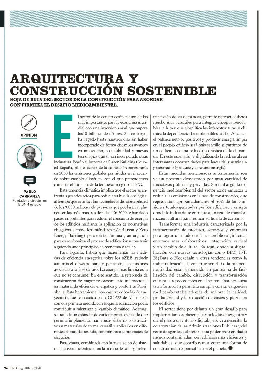 Comparto artículo realizado para la Revista #Forbes.
#sostenibilidad #digitalizacion #industrialización 
Muchas gracias por contar conmigo.
Muy recomendable resto de artículos y entrevistas del número especial de sostenibilidad "50 claves para entender lo que va a pasar"