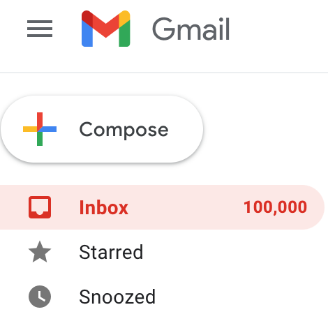 AdamPWGale's tweet photo. I have to say, on some level I'm quite proud of this... #Inbox100k.  . https://t.co/oQAtV682Cg