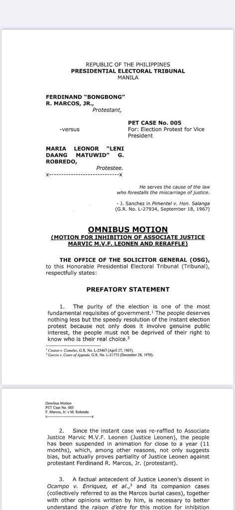 Lian Buan It S Unclear How Osg Invokes Legal Standing In The Case Whether As Statutory Counsel To Govt Or Tribune Of The People Osg Dropped Comelec Before In The Threshold