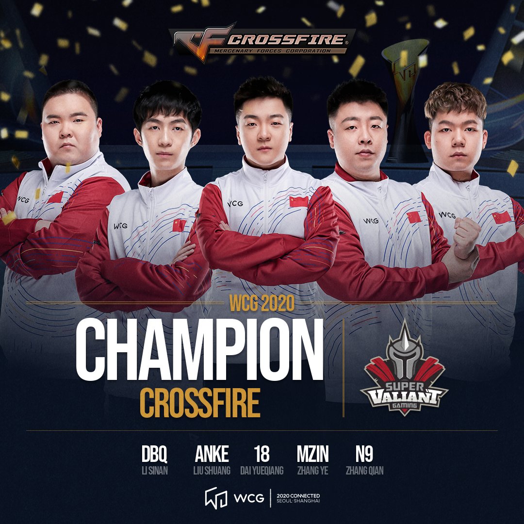 WCG_Contents's tweet photo. [#WCG2020 GRAND FINAL Champions]

We introduce to you, the champions of the Grand Finals! Congratulations!👍

@Warcraft3 Team : FM

#Warcraft3 Individual : Fly100%

#Crossfire : SV

#Honorofkings : XYG

#FIFAonline4 : ICE

See you next year~🤚

#WCG #WORLDCYBERGAMES #WCGCONNECTED https://t.co/EsKZTFkiUE