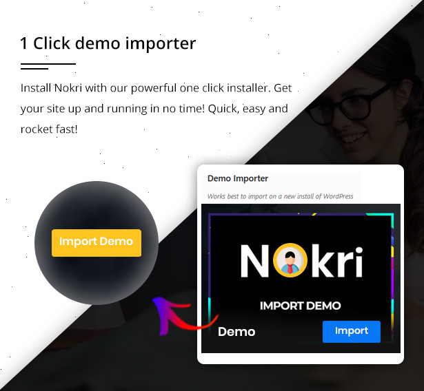 OpportunitiesWP's tweet photo. Install Nokri Job Posting WordPress Theme with our powerful one click installer. Get your site up and running in no time! 
#Best #JobPortal #JobBoard #WordpressTheme
Purchase it from Themeforest⏬
https://t.co/UtFsQP8dyx https://t.co/1drSFTCdLB