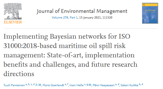 How can #Bayesiannetworks (BNs) support #maritime #oilspill #riskassessment?🚢⚓️🌊

In our new study, we demonstrate how BNs aid robust decision making even in the case of systemic and multi-layered risks, such as oil spill risks. <a href="/FEMgroup_UH/">FEM Research Group</a> <a href="/UHEcoEnvi/">UH Ecosystems & Environment Research Programme</a> <a href="/HELSINKISUS/">HELSUS</a>