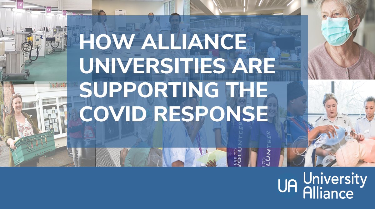 Alliance universities have been proudly supporting their communities, and the nation, throughout the  #Covid pandemic. This week we’ll be sharing stories of  #AllianceInAction helping the frontline, delivering vital research & supporting community initiatives [THREAD] 
