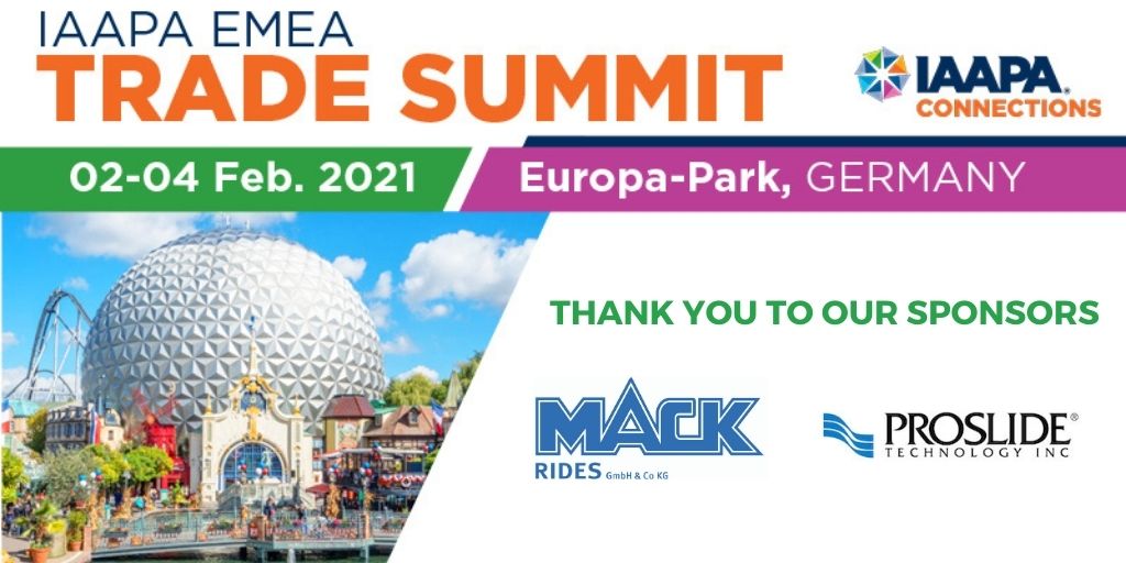 IAAPAEMEA's tweet photo. Thank you to the sponsors @mackridescom and @ProSlideTech of IAAPA EMEA Trade Summit! Sponsorship opportunities are limited, available first-come first-served. Contact Emily Popovich, Director of Global Sponsorships at EPopovich@IAAPA.org. #IAAPATradeSummit https://t.co/Hk1PoFOBlS