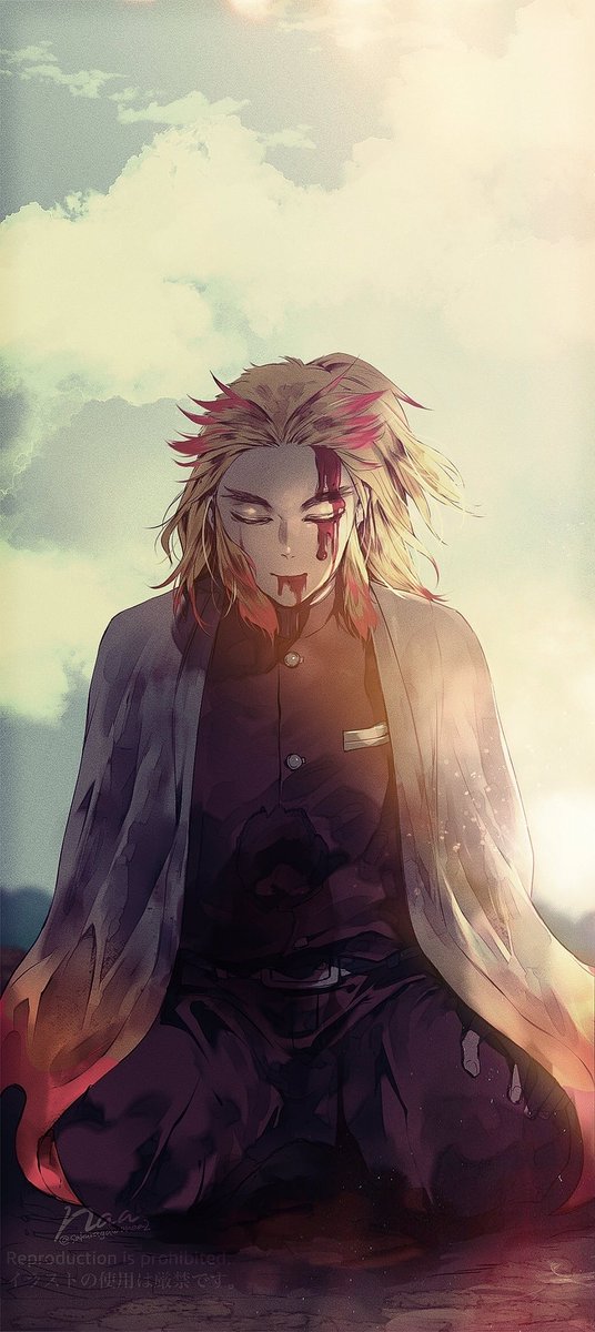 煉獄杏寿郎 強く 優しく 熱く 温かい こんなに綺麗に散った人はこの先お目にかかれないかも なあ 中の人たかもり のイラスト