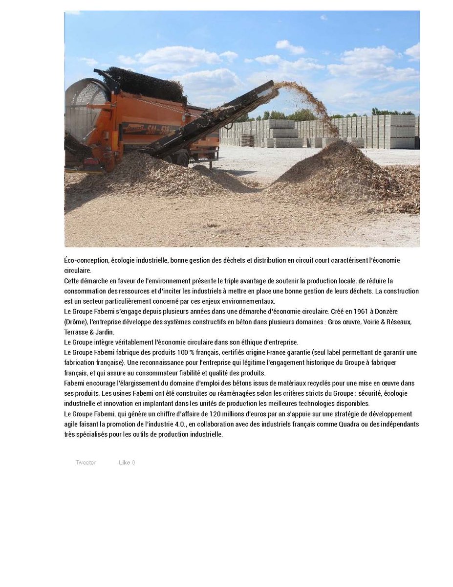 GroupeFabemi's tweet image. [PRESSE AGENCE] @Fabemi, un groupe engagé dans
l’économie circulaire.