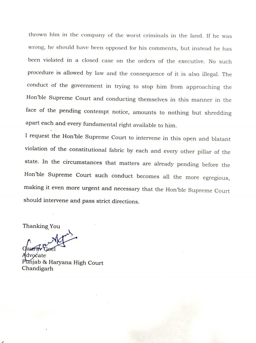 goelgauravbjp's tweet photo. My Letter to the Honble Chief Justice of India to kindly intervene. 

#ArnabLifeUnderThreat
#WeWantArnabBack https://t.co/GXaV3BKqhB
