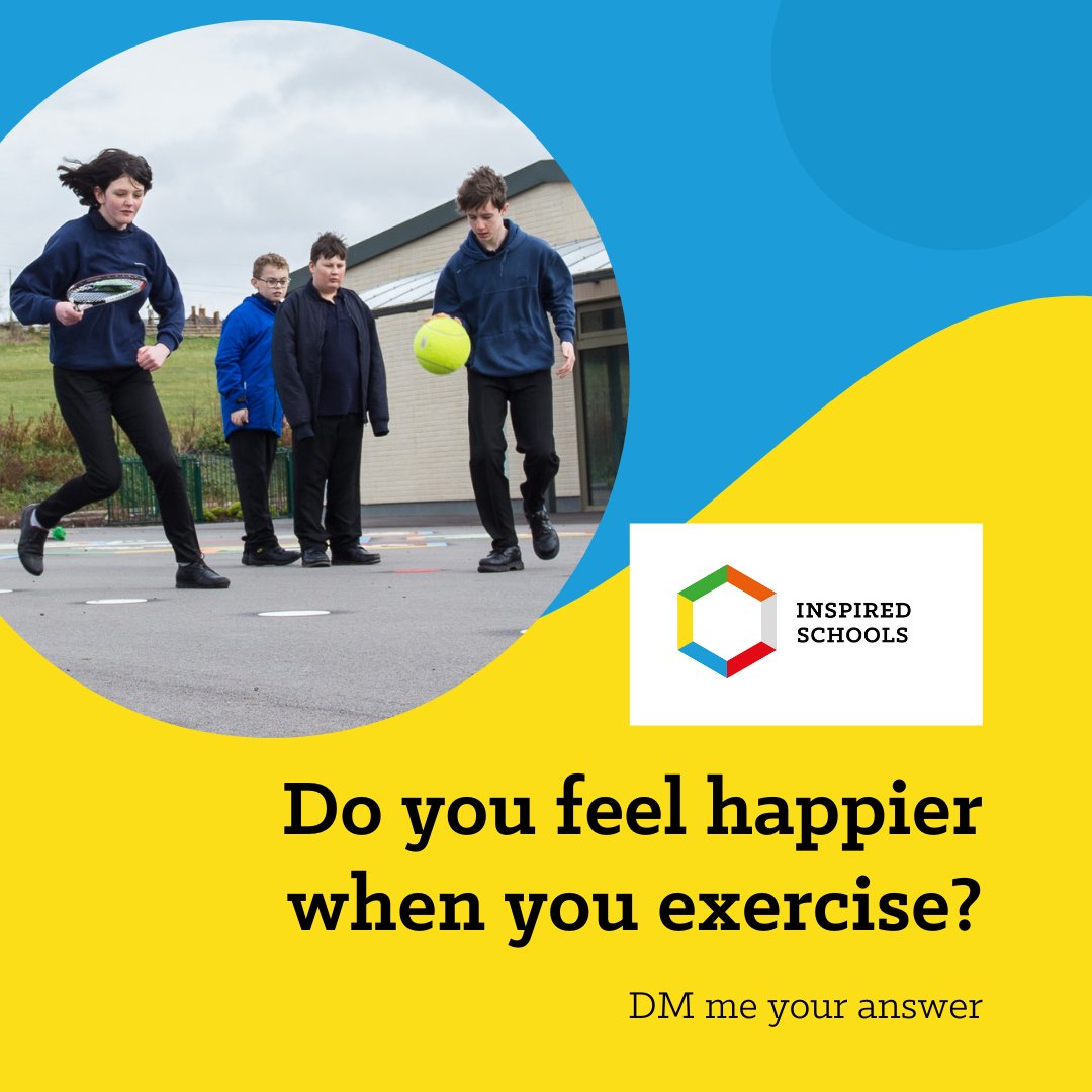 inspiredschools's tweet photo. Do you feel happier when you exercise?
#schools #teachers #education #children #backtoschool #inspiredschools https://t.co/Lorvx6ZoOQ
