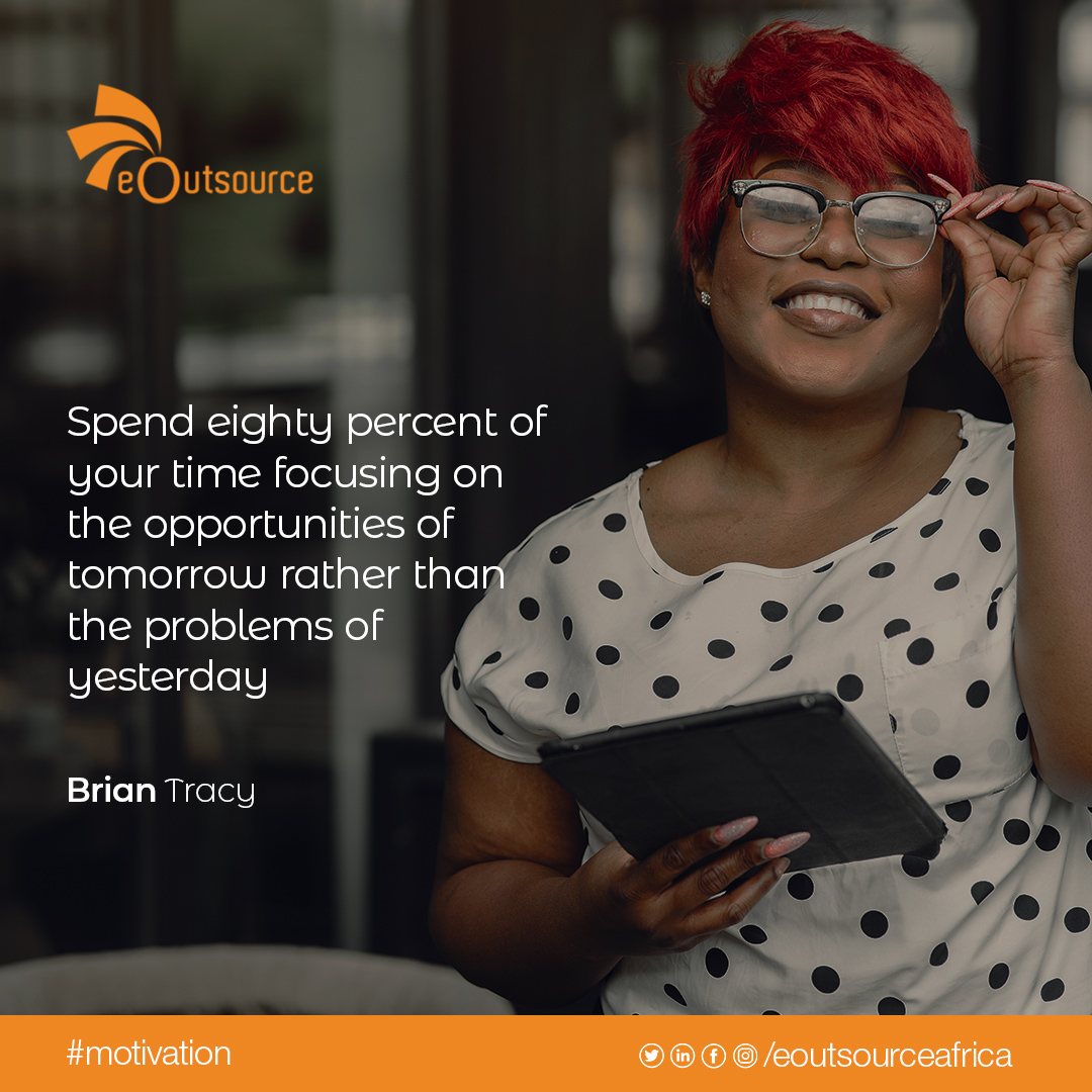 eOutsourceGH's tweet photo. Spend eighty percent of your time focusing on the opportunities of tomorrow rather than the problems of yesterday

#eoutsourcegh #MondayMorning #IndustrialisingGhana #JoySMS #OverToYouGh https://t.co/1iq2ANfp2n