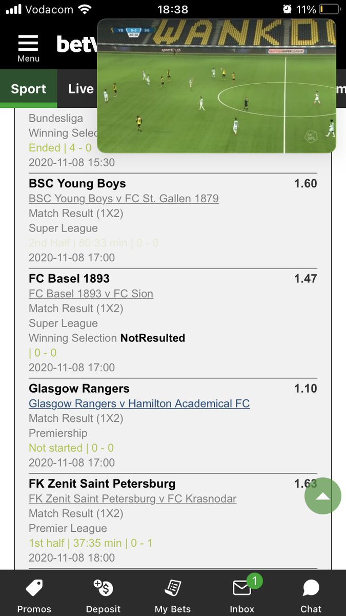 MendesJason's tweet photo. @Betway_za not sure why I didn’t have a cash out during the Young boys game, cash out had been locked since 4:30pm on Sunday? Please can you reply to this as it stopped me from doing any cash out even before the game? 

Thanks, https://t.co/cLx5YR9PHn
