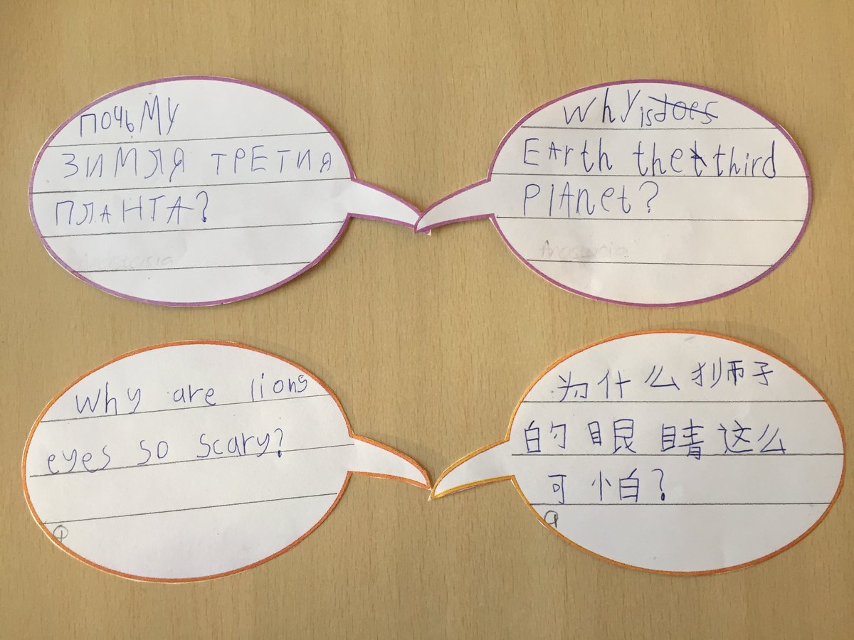 ISH_EAL's tweet photo. #AllLanguagesMatter at the ISH. In #IPC Y2 learned the characteristics of different types of stories. Myths answer important questions about the world. #Multilingual students asked their own questions in their #Home Languages. This tied in with learning vocabulary for questions. https://t.co/sPAshPbSMK