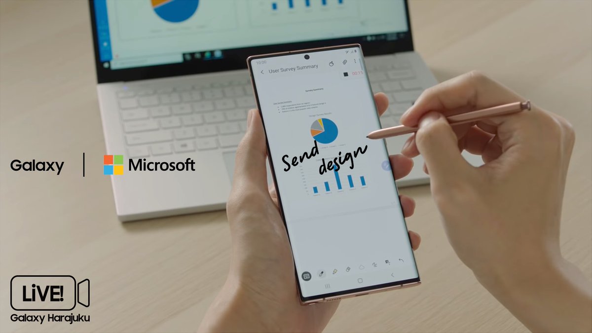 MSOfficeJP's tweet photo. 【明日 11 月 10 日 (火) 18 時から #Galaxy x Microsoft LIVE デモ配信 ! 】
#Windows 公認、高見チャンネルの高見氏も出演する LIVE デモを明日開催。
「 #GalaxyNote20Ultra 5G と #Widows10 PC や #Microsoft365 製品とのシームレスな連携」を、より分かりやすく皆さまにお伝えいたします！ https://t.co/hzzt3FqE5U