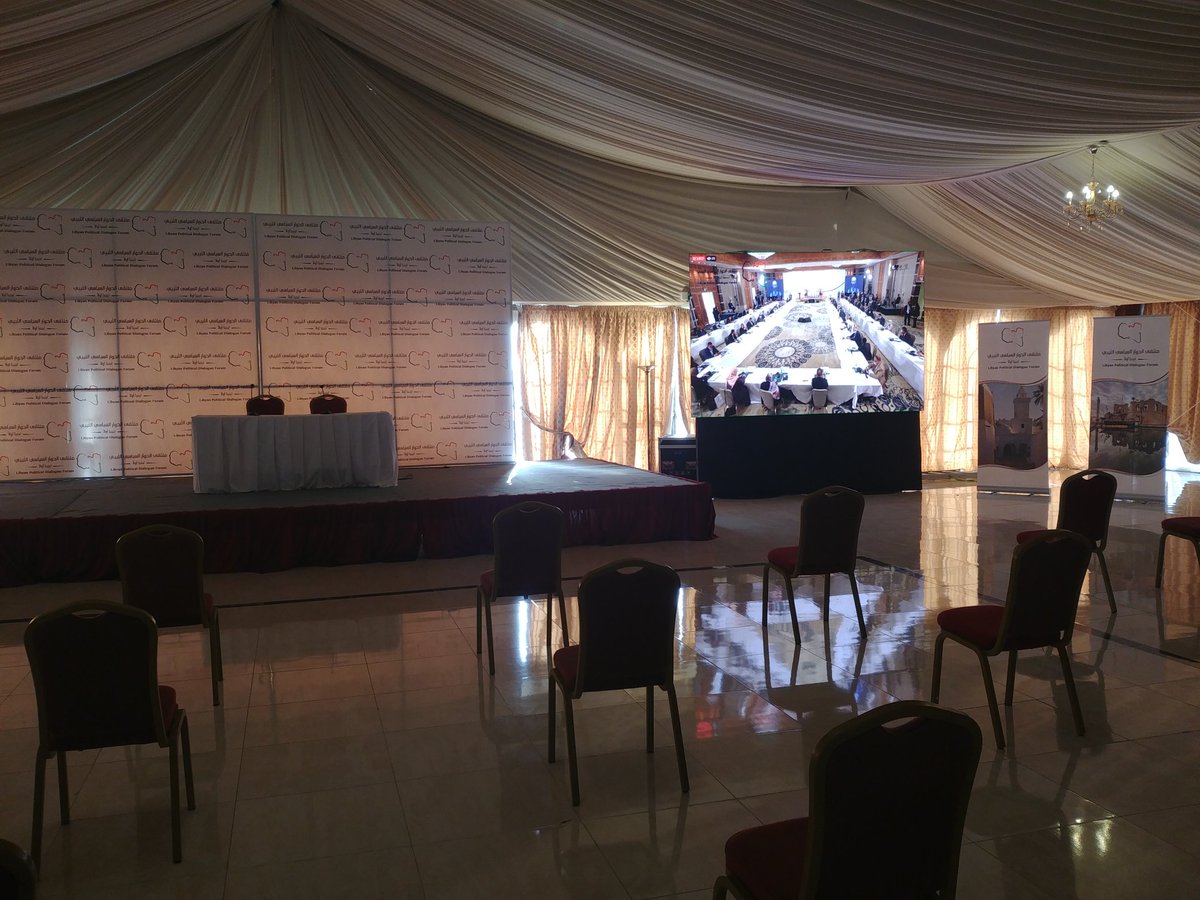 mathieu_galtier's tweet photo. Opening of the Libyan Political Dialogue Forum (LPDF) today at  #Tunis. The 75 participants chosen by @UNSMILibya are in 4 Seasons hotel as media center is 3km away. No possibility to interviews Libyans for Covid19 reasons...  #Libya  #libyafirst https://t.co/qWnpfT6aUY