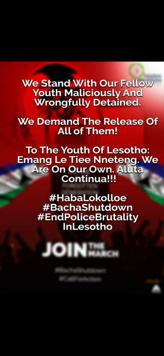 IAmfufu_D's tweet photo. #FreeThesele
#FreeKaisano
#FreeLimakatso
#FreeMatela
#FreeSebuti
#FreeThabiso
#FreeTumo
#FreeMahlekisa
#EndPoliceBrutalityinLesotho
#BachaShutdown
#Lesotho ๐ฑ๐ธ๐ฑ๐ธ๐ฑ๐ธ๐ฑ๐ธ https://t.co/x9hBQ5YdpK