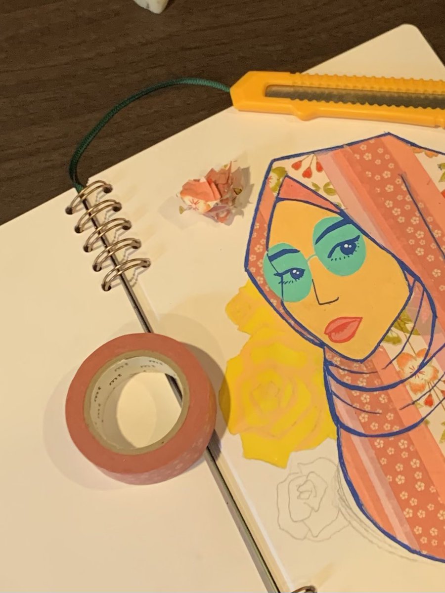 Trying out washi tape art. So far it’s... finicky and kind of a mess? But we’ll see how it goes!