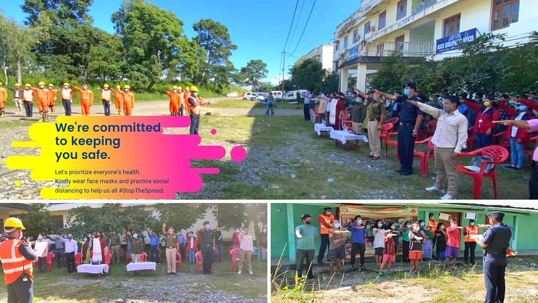 MyGovArunachal's tweet photo. Glimpses from the campaign for #covid appropriate behaviour, being conducted by 12 @NDRFHQ #Itanagar.
#ArunachalPradesh
#IndiaFightsCorona
#Campaign4CovidAwareness
#Unite2FightCorona
#TogetherWeDefeat https://t.co/43ADUSaaPJ