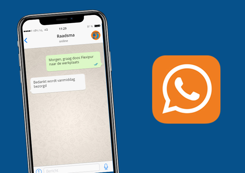 Wij zijn ook via WhatsApp bereikbaar! Heeft u een vraag over een product, levertijd of wilt u iets bestellen? App vanaf nu direct met het vaste nummer van onze vestigingen in Dokkum, Heerenveen, Leeuwarden en Groningen.

Lees meer op: raadsma.nl/whatsapp