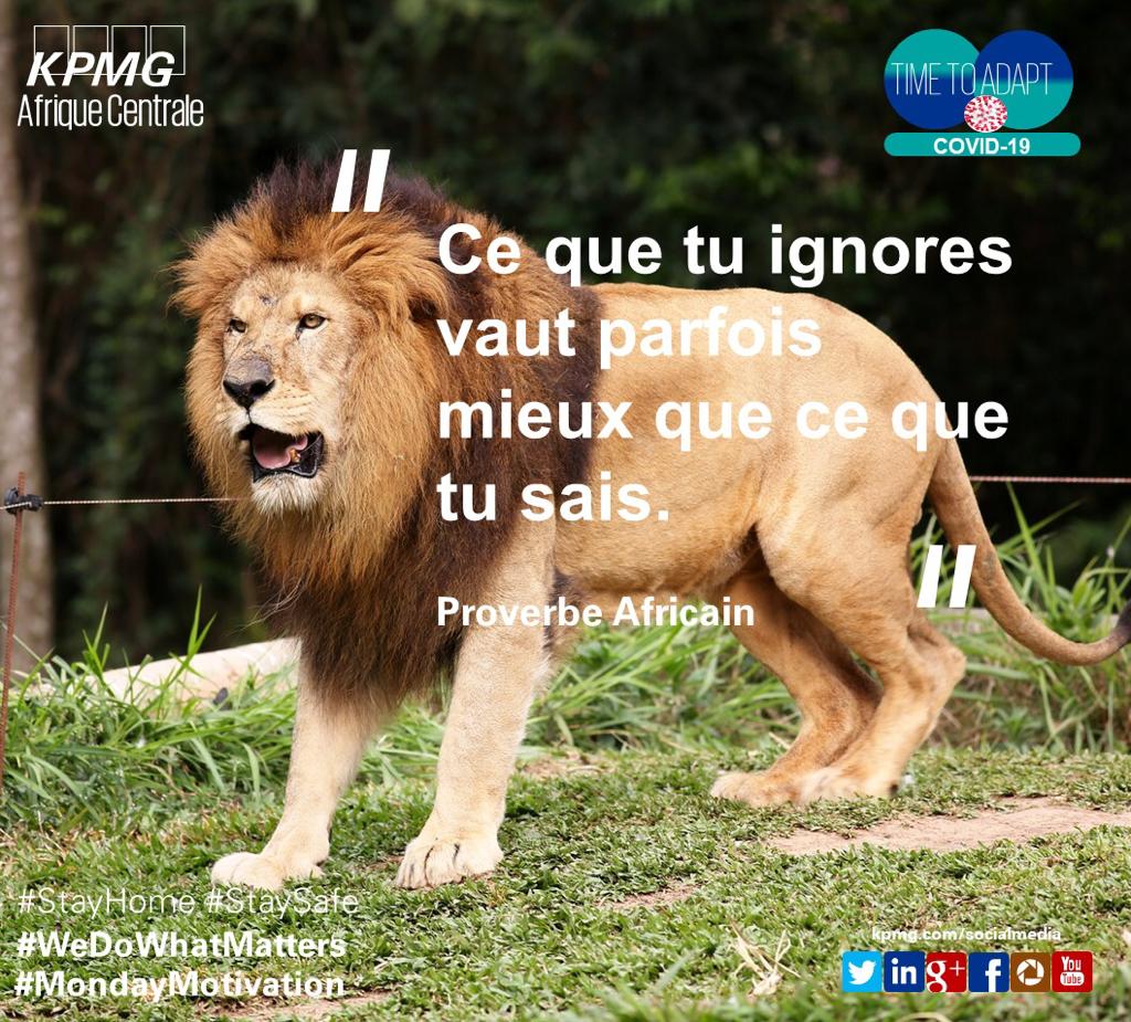 [#MondayMotivation] 'Ce que tu ignores vaut parfois mieux que ce que tu sais.' Proverbe Africain. #WeDoWhatMatters #StaySafe #TimeToAdapt