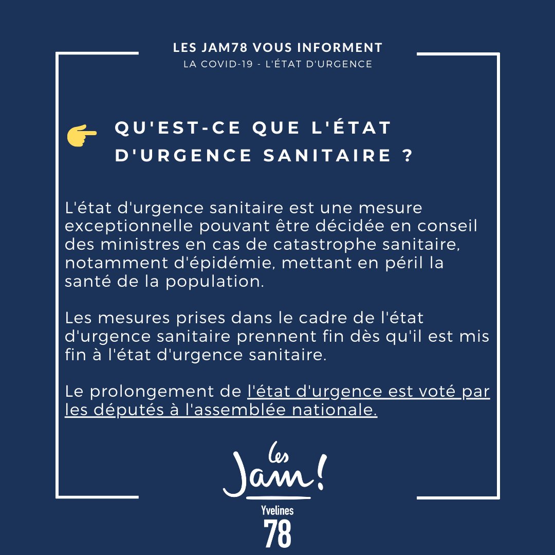 lesjem78's tweet photo. 🏥 Covid-19 : la deuxième vague est là
➡️ État d’urgence sanitaire, application #TousAntiCovid, confinement : les #JaM78 vous expliquent tout ! https://t.co/w5MR63Vymz