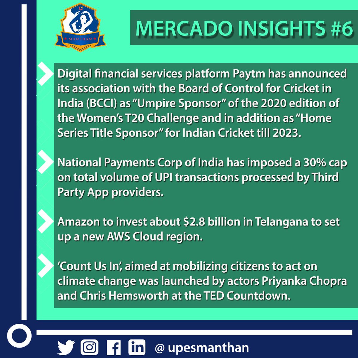 ManthanUpes's tweet photo. Presenting our 6th series of Mercado Insights😃 

#marketingnews #marketing #makretingfacts #insights #manthanmarketingclubofupes https://t.co/QiVAhexmq3