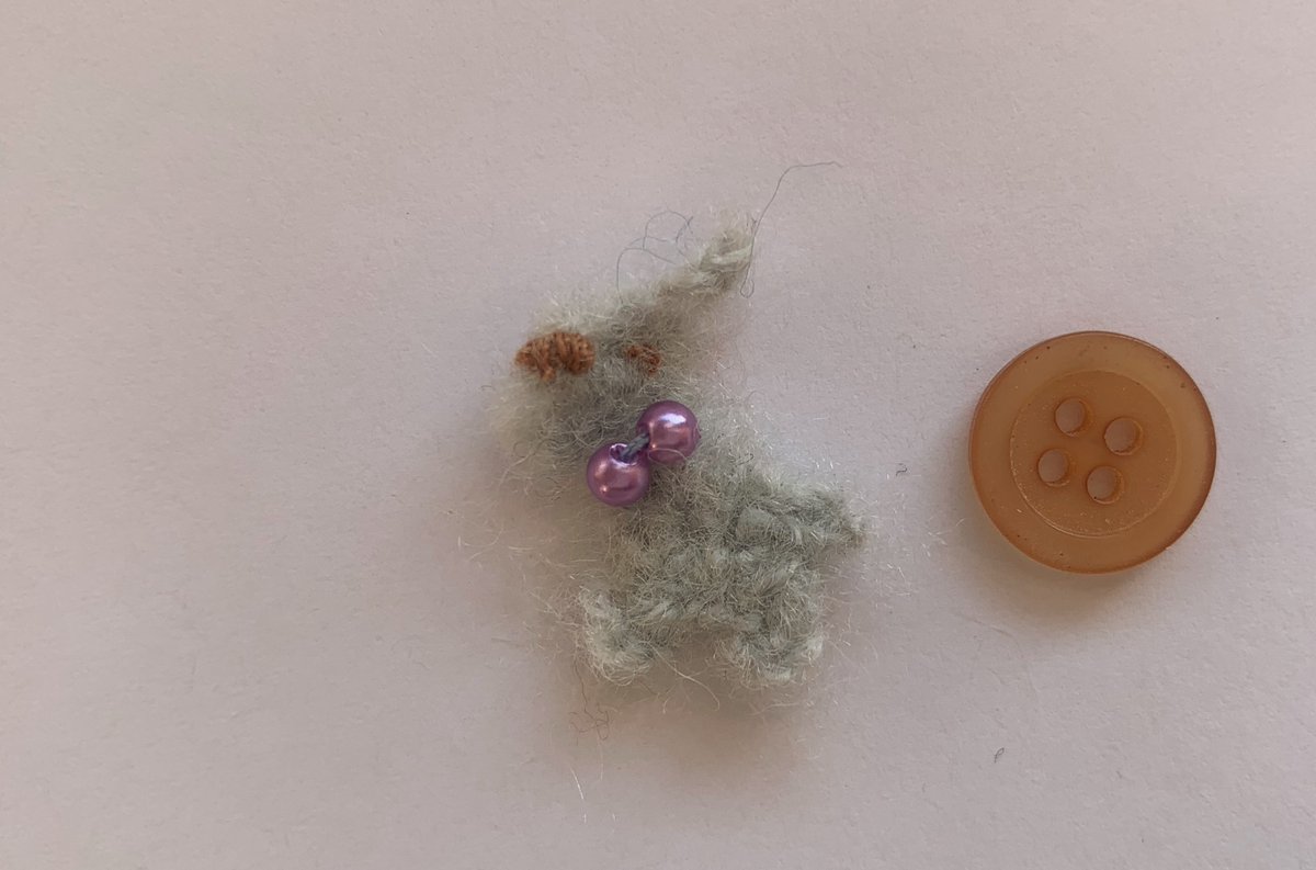 ByKamui's tweet photo. Tiny crochet dogs 🐶
Only a bit bigger than a small button! I'm planning to use them for making earrings.
#crochet #crochetminiatures #crochetearrings https://t.co/n3jlCXRJHN