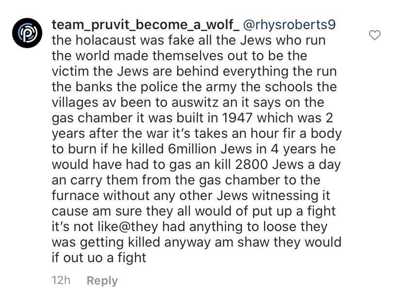 tommyclfc's tweet photo. These sine missione cranks have absolutely lost the plot. I find it funny that this Phil sells keto diets too. Scared of Jews and healthy food. Also the Holocaust was fake. He’s less useful to the city than a used tampon. https://t.co/f5I0GBNNYG