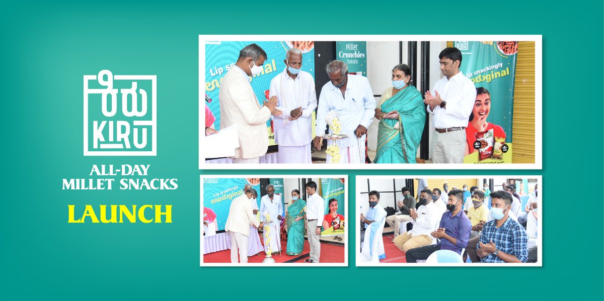 Kiru_Millet's tweet photo. Kiru millet snacks was launched at the Thenkahally factory amidst green fields, hills and the farm community. Nothing gets more Ooruginal.

#Kiru #Snacking #Snacks #AllDaySnacking #HealthySnacks #Millets #MilletSnacks #Ooru #Original #NewLaunch https://t.co/i35ErYTZWA