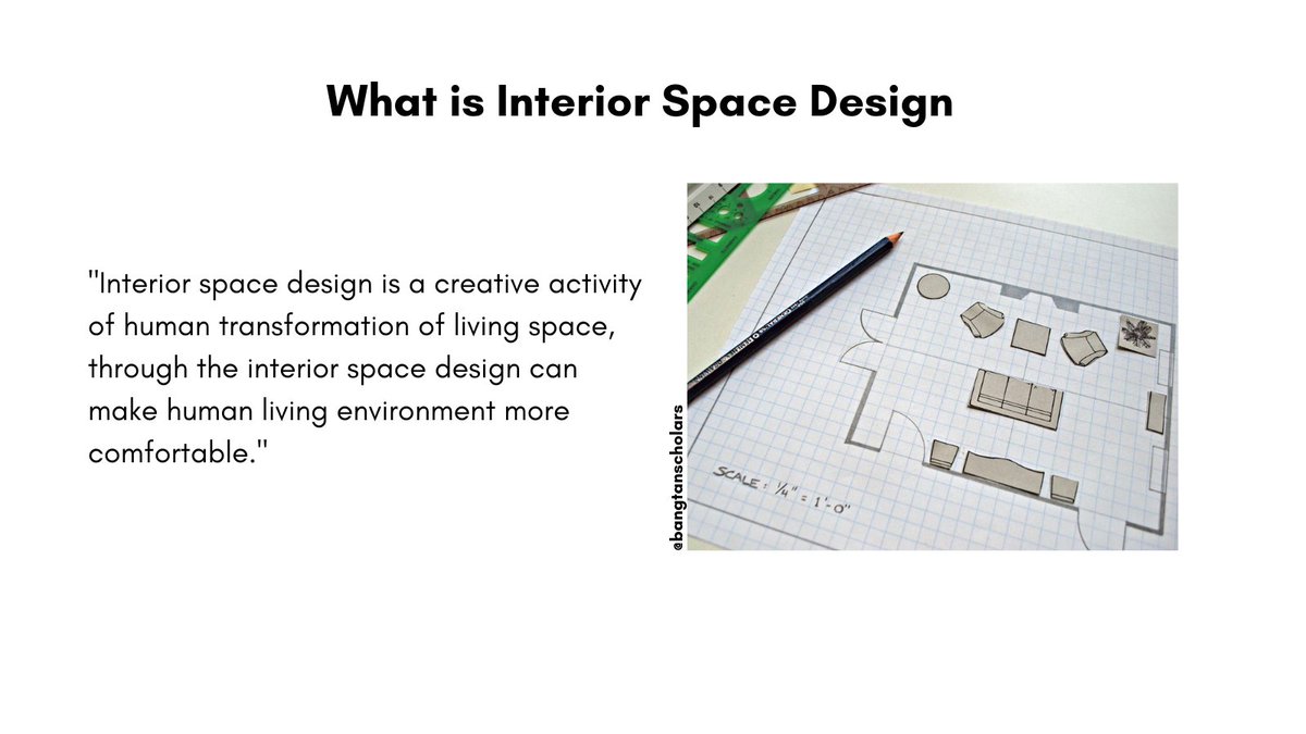 "Interaction between the users and their environment is spontaneous and unavoidable. This interaction can be positive or negative."So, what is Interior Space Design? @bts_twt  #BTSResearch  #Curated_by_BTS