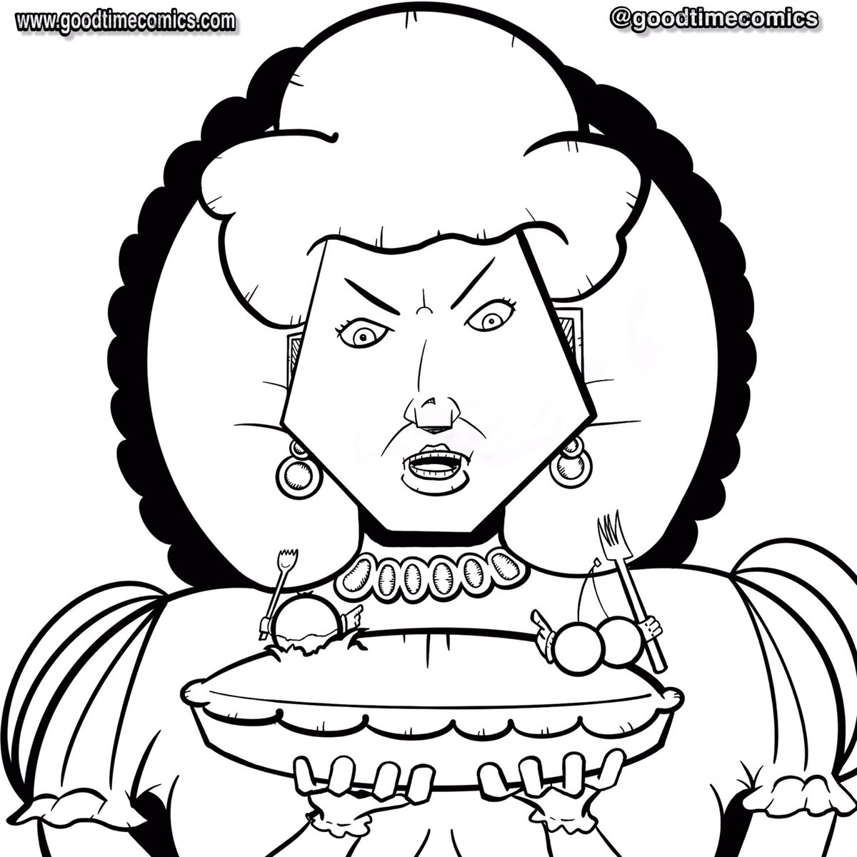 goodtimecomics's tweet photo. I call this the queen’s diet and it was pretty fun to make up out of nowhere
#queendrawing #cartoonart #sillyart #sillydrawings #pie #ocartwork #inkdrawing #digitalink #digitalinking #procreateartist #funnyart #funart #myimagination #weirdoart #lolart #drawingoftheday https://t.co/Bgw8DgNYrq