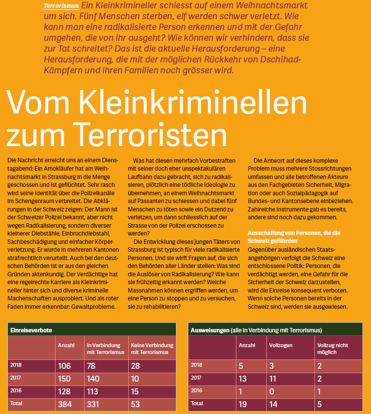 fedpolCH's tweet photo. Vor rund 2 Jahren schoss ein radikalisierter Dschihadist in #Strassburg um sich - eine ähnliche Tat wie der #Terroranschlag vergangene Woche in #Wien. Die Erkenntnisse im Jahresbericht #fedpol2018 zu Tätern und Problemstellungen sind weiterhin hochaktuell: https://t.co/jOZaT97YqK https://t.co/q4RZjulJcr