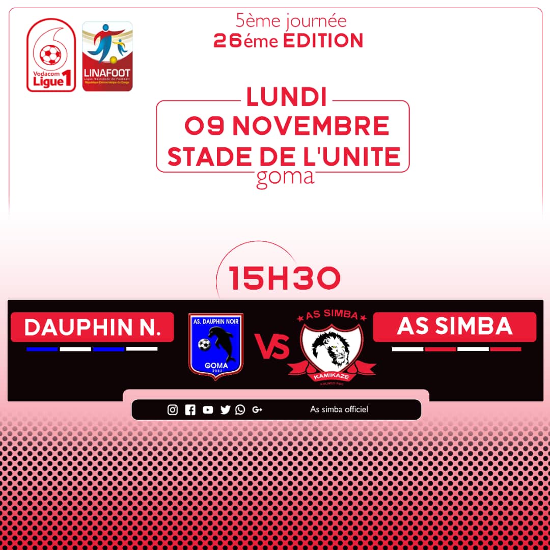 AsSimbaKamikaze's tweet photo. Lundi 09 Novembre 20202| Jour du Match.
Bonne chance les Kamikazes!!! https://t.co/FZap0UqyN0
