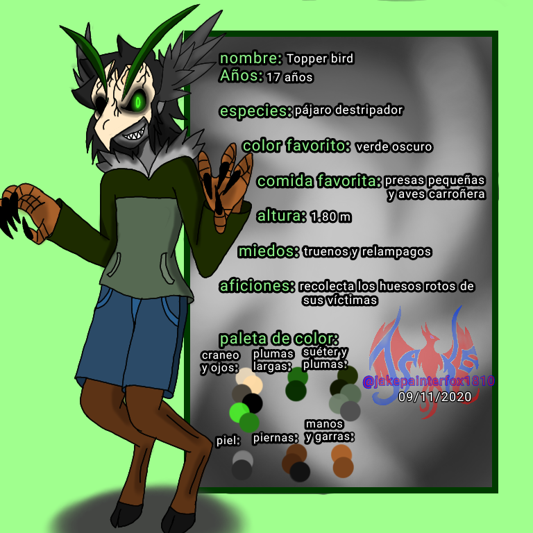 jakepainterfox's tweet photo. 🇺🇸🇬🇧One of my new creepypasta characters is called ripper //
🇪🇸🇲🇽Uno de mis nuevos personajes creppypastas se llama ripper
#characterssheets #digitalart #originalscharacters #ownscharacters #fichasdepersonajes #OCS #artedigital #personajesoriginales #personajepropio https://t.co/vA3dSB9msX