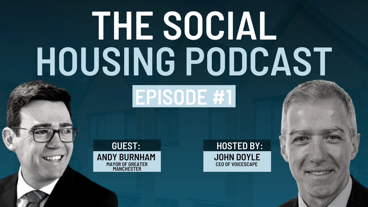 VoicescapeUK's tweet photo. Last week we asked you to guess who Guest #1 of The Social Housing Podcast is!

And we are excited to tell you that today we can finally make the big reveal 🎉

So, without further ado...

The first guest of The Social Housing Podcast is:

@AndyBurnhamGM https://t.co/VqoTVo6l7n
