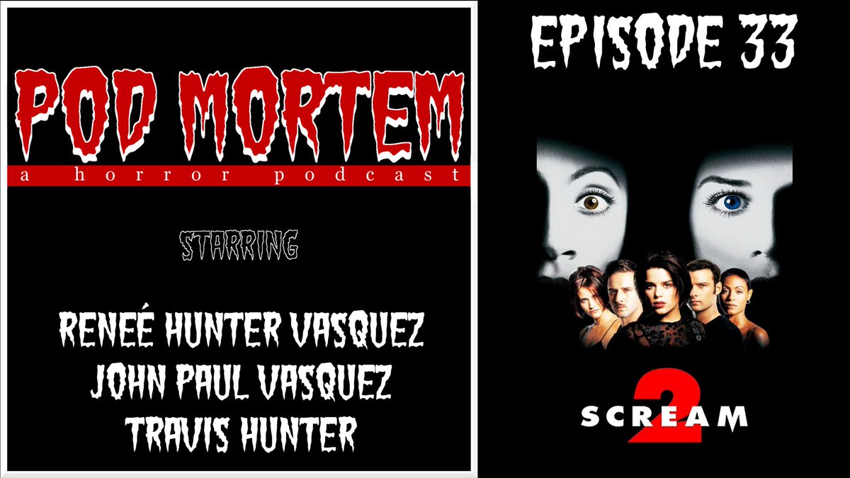 thepodmortem's tweet photo. In our new episode, we discuss Wes Craven’s 1997 slasher sequel #Scream2! 

Listen here and don’t forget to subscribe and share!
https://t.co/AinNUMERhF 

#horror #podcast #podmortem https://t.co/8V9iGXKUQ3