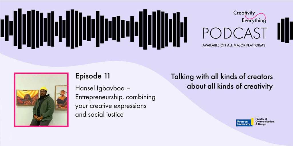 Episode #11 of the Creativity Everything Podcast is a fascinating talk with @Hansel_Igbavboa, a creative entrepreneur and filmmaker whose work is steeped in social innovation. creativityeverything.ca/hansel-igbavbo…