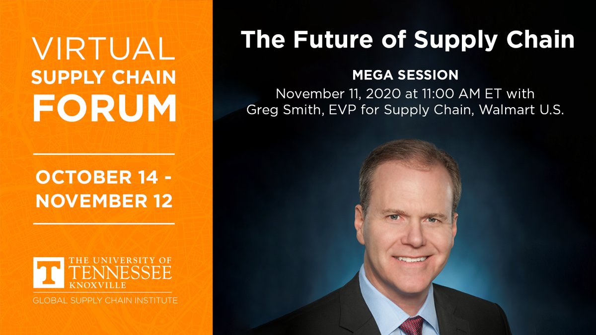 GSCInstitute's tweet image. Join Greg Smith, Executive VP of Supply Chain with #GSCIPartner, @Walmart, on 11/11 at 11 AM for our last #MegaSession. Smith will discuss the evolving nature of supply chains in a post-pandemic economy &amp;amp; how to balance a global reach with local demands.
…all-supply-chain-forum.eventbrite.com