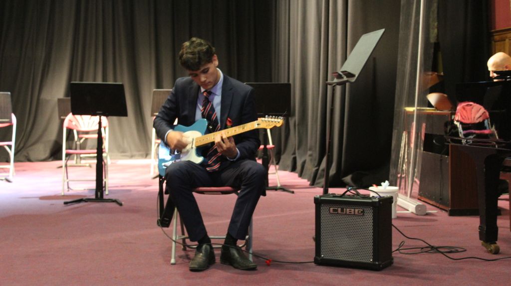 Churchers1722's tweet photo. Lower Sixth musicians performed a delightful lunchtime concert today to their peers. @ChurchersMusic https://t.co/l8d5QDSEGh