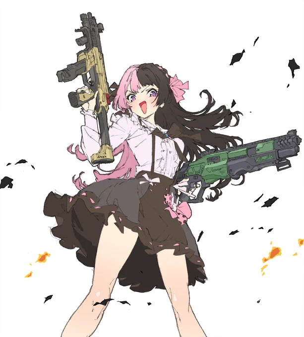 フリルと銃器は合うよね～
#ひなのの絵なの 