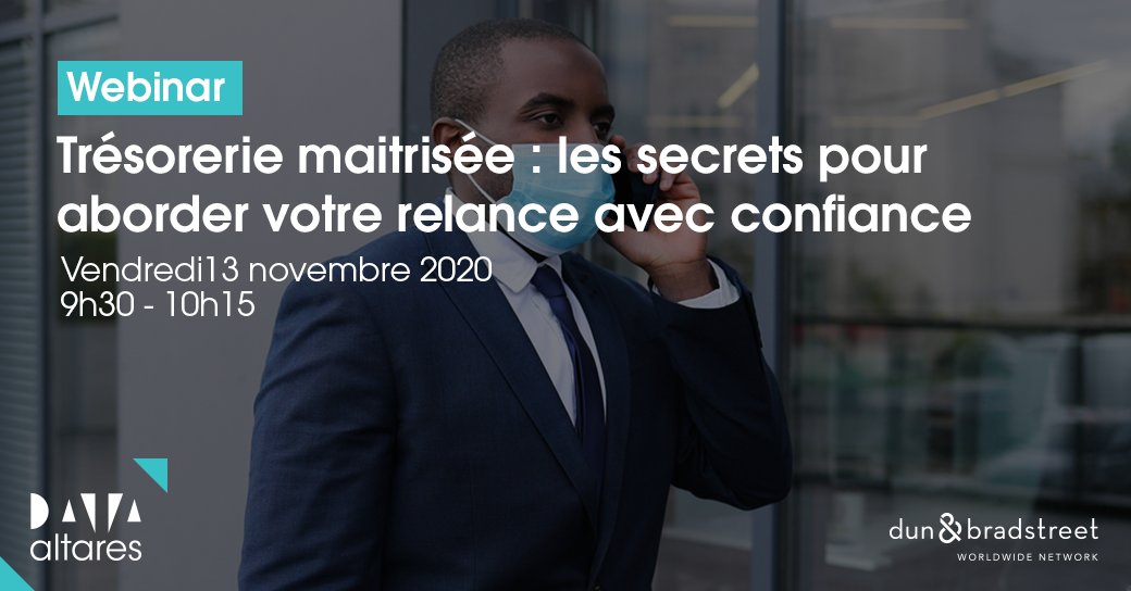 Altares Dun & Bradstreet (@altaresdb) on Twitter photo #Webinar | <a href="/BNPParibas/">BNP Paribas Group</a> Factor
<a href="/EricTurbot/">Eric TURBOT</a>, <a href="/Inst_Anaxagore/">Institut Anaxagore</a> <a href="/Fr_Perret/">François Perret</a> et <a href="/AltaresDB/">Altares Dun & Bradstreet</a> <a href="/ThierryMillon/">Thierry MILLON</a> vous donne rdv le 13 novembre à 9h30 sur le thème « #Trésorerie maitrisée : les secrets pour aborder votre relance avec confiance ».
Inscrivez-vous ici ⤵️
bit.ly/2UcVnoE #Webinar | <a href="/BNPParibas/">BNP Paribas Group</a> Factor
<a href="/EricTurbot/">Eric TURBOT</a>, <a href="/Inst_Anaxagore/">Institut Anaxagore</a> <a href="/Fr_Perret/">François Perret</a> et <a href="/AltaresDB/">Altares Dun & Bradstreet</a> <a href="/ThierryMillon/">Thierry MILLON</a> vous donne rdv le 13 novembre à 9h30 sur le thème « #Trésorerie maitrisée : les secrets pour aborder votre relance avec confiance ».
Inscrivez-vous ici ⤵️
bit.ly/2UcVnoE