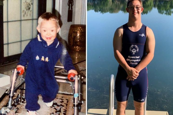 BEDISABILIABILI's tweet photo. Chris Nikic è il primo IronMan con sindrome di Down! A soli 21 anni Chris ha completato la sfida in 16:46:09, divenendo la prima persona con sindrome di Down a completare un triathlon "Full-Distance" Ironman! 😎 https://t.co/D726R4OXOF