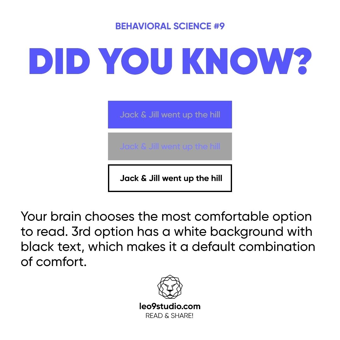 leo9_design's tweet photo. Your brain chooses the 3rd option as the most comfortable option to read.
#justdesignthings #neuromarketingtips #designpsychology #behavioralscience #neuromarketing #neuromarketingdigital https://t.co/w1yehaAvHu