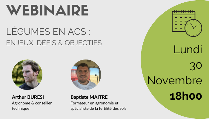 NicolasMinary2's tweet photo. A vos agendas !
Le lundi 30 novembre à 18h ! Rejoignez le webinaire "Légumes en ACS" animé par Arthur BURESI et Baptiste MAITRE.

Pour vous inscrire : https://t.co/ZpTt6IUGJk
Ou sur notre événement Facebook : https://t.co/KheE5l89M8 https://t.co/98mZHY7ixg