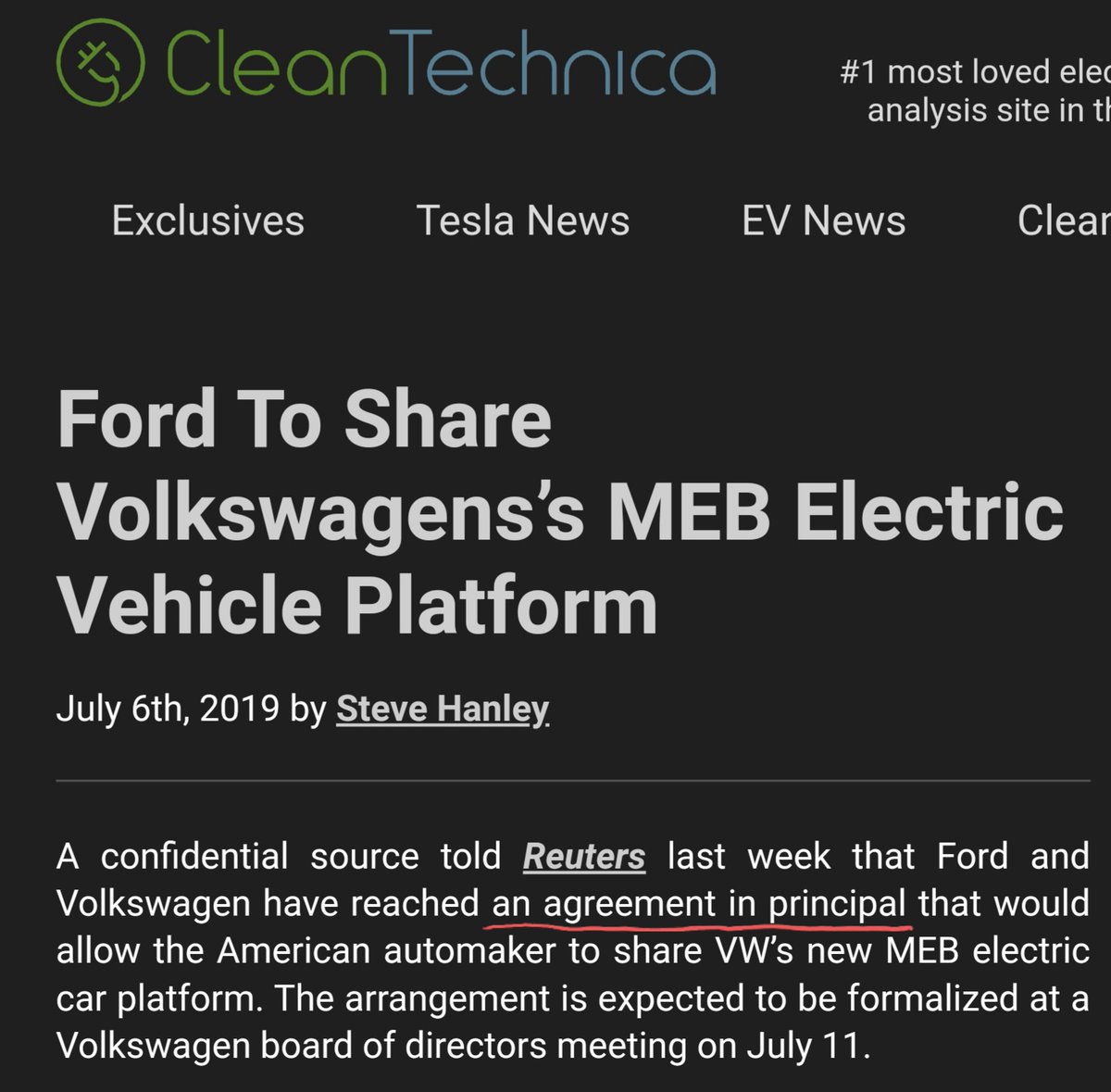 VW has always said they wanted to share their platform, and while it was looking like Ford was going to close the deal I can't  find any articles confirming after this date... So this still could be possible for Fisker.
