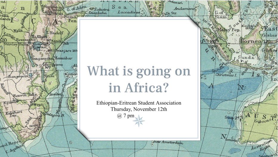 VT_EESA's tweet image. With recent events and tragedies that have been transpiring within Africa, EESA will be having a meeting on Thursday, November 12th @7pm via Zoom to discuss these events