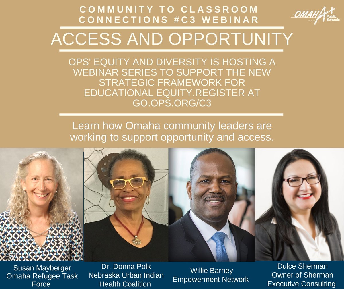 *Last day to register* <a href="/OPSEquity/">OPS Equity & Diversity</a> is hosting a webinar series to support Strategic Framework for Educational Equity. The #C3 Series will illustrate the importance of Access and Opportunity, Pursuing Diversity, Building Efficacy, and Social Responsibility. bit.ly/35Ht1bu