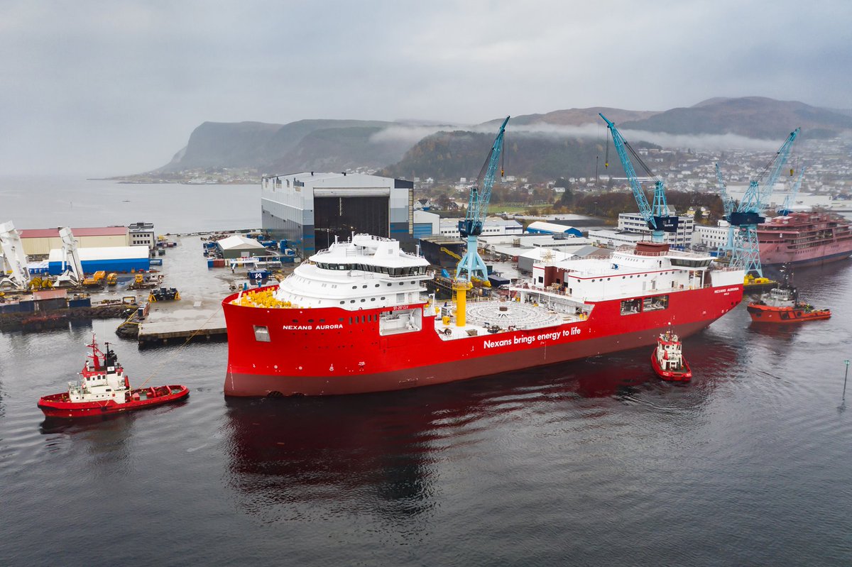 VesselFinder's tweet photo. Spotted: Nexans Aurora launched at Ulstein Verft
https://t.co/JeYBXwAWo0 #CableLayingVessel #NexansAurora #UlsteinVerft #launching #OffshoreRenewables https://t.co/rBCmnSlXca