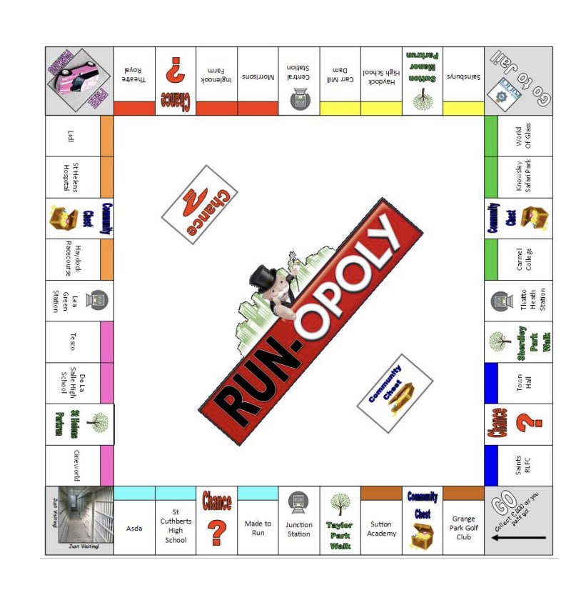 BriShaw81's tweet photo. For anyone lacking motivation to get out during lockdown here’s a challenge for you all

LOCKDOWN MONOPOLY ST HELENS EDITION

Take a selfie 🤳 at every place and enjoy your running!
Complete as many boxes as you can or maybe roll a dice or 2 and see where you end up!
#RwBStHelens https://t.co/BnZEFOMl5a