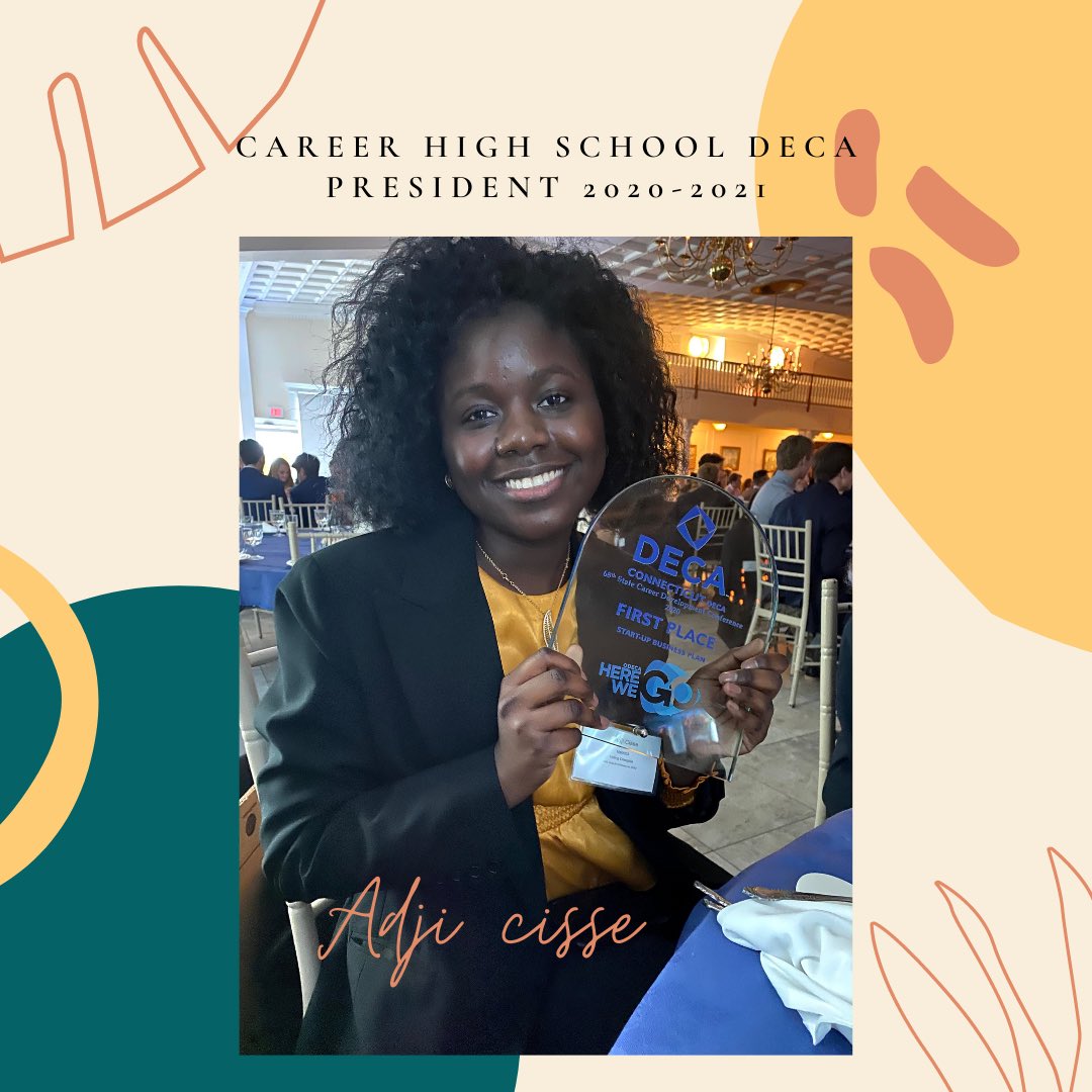 CareerDeca's tweet photo. It is DECA month and we will be introducing all our officers. Meet Adji Cisse, PRESIDENT and our longest serving member! https://t.co/z8zFmAexgl