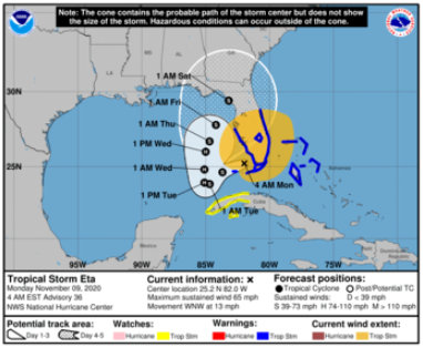 SenAshleyMoody's tweet photo. As Tropical Storm #Eta still looms in the Gulf, Floridians should continue to monitor the storm. 

Make preparations now. Check out our Hurricane Preparedness Guide for tips: 

https://t.co/BTskkVC25z https://t.co/oJcJc2c2Jj